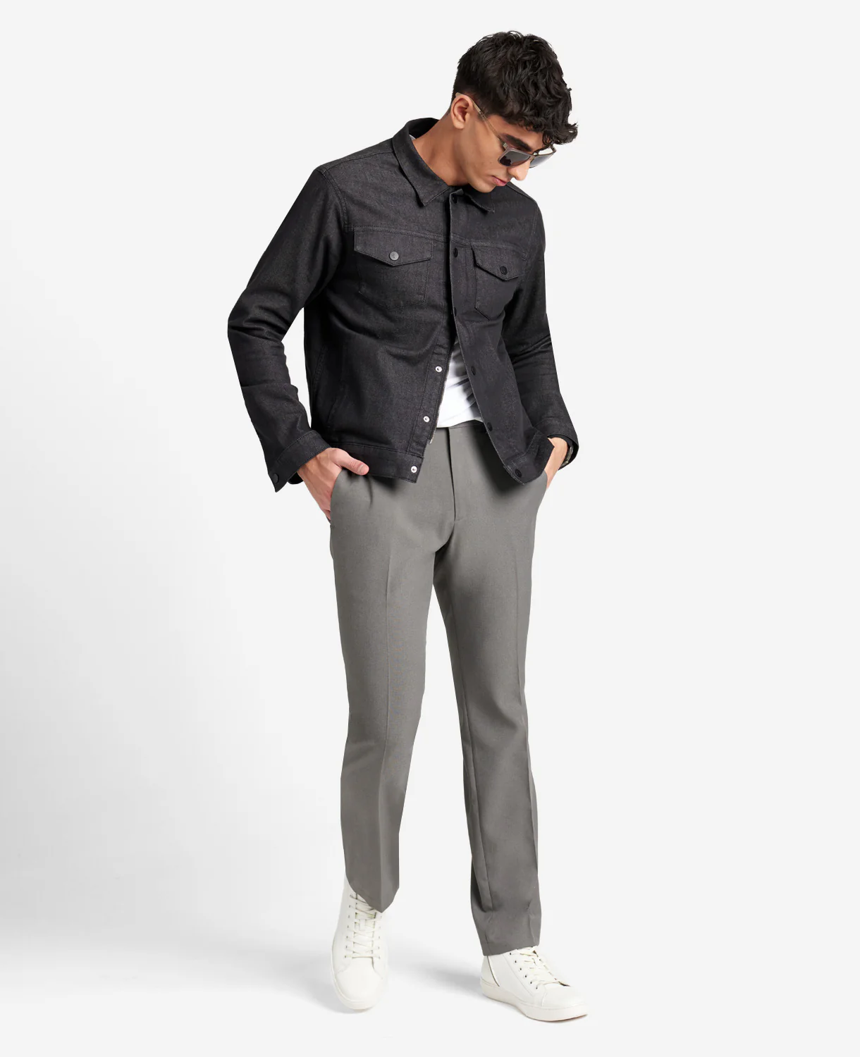 Modern-Fit Micro Check Stretch Trouser - Image 2