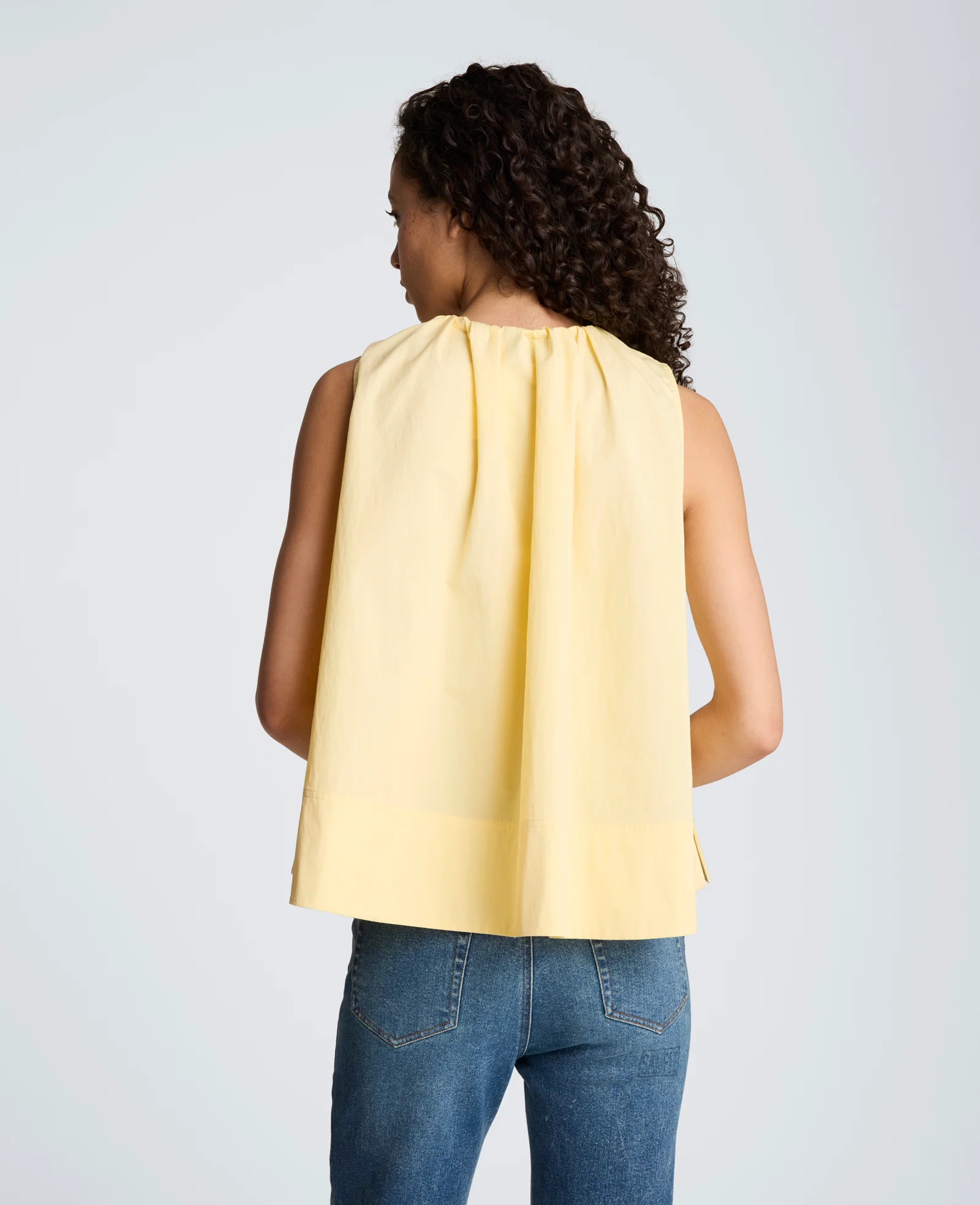 Paperbag Neck Sleeveless Tent Button Front Shirt - Image 2