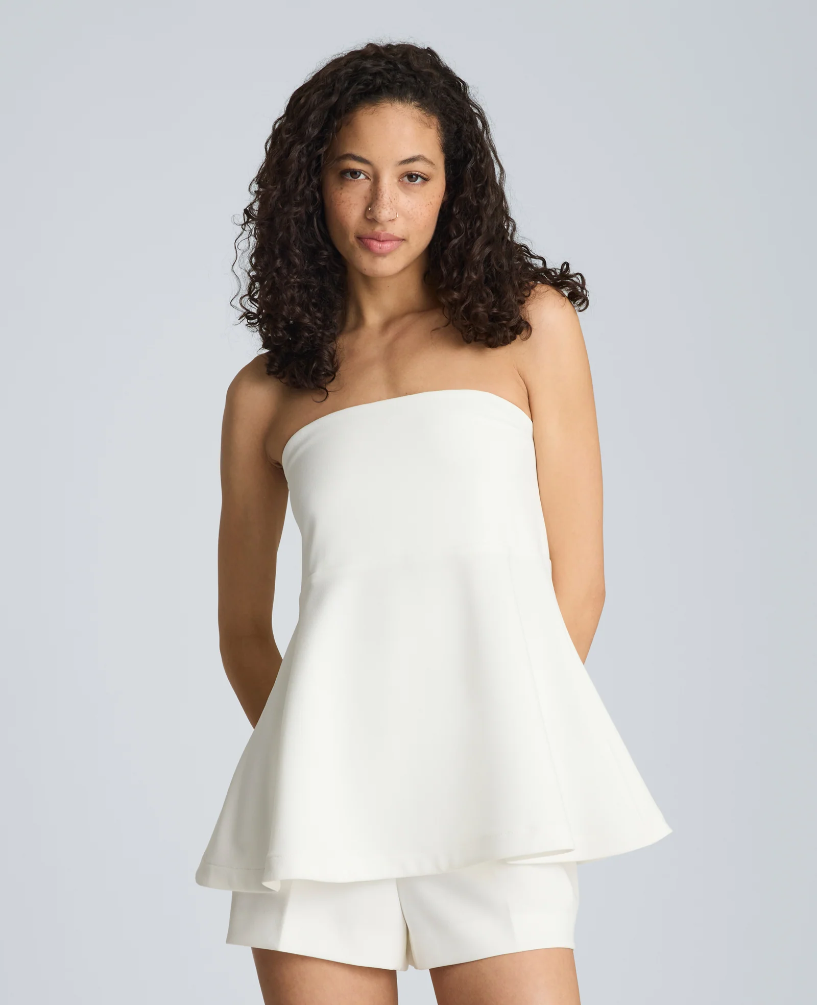 Peplum Strapless Top