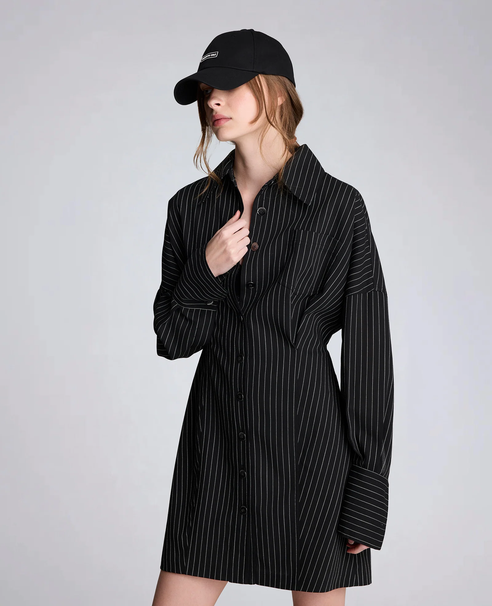 Pinstripe Shirt Dress - Image 6