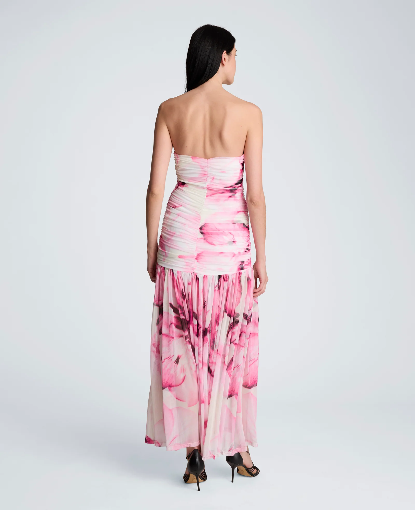 Printed Mesh Strapless Maxi Dress - Image 2