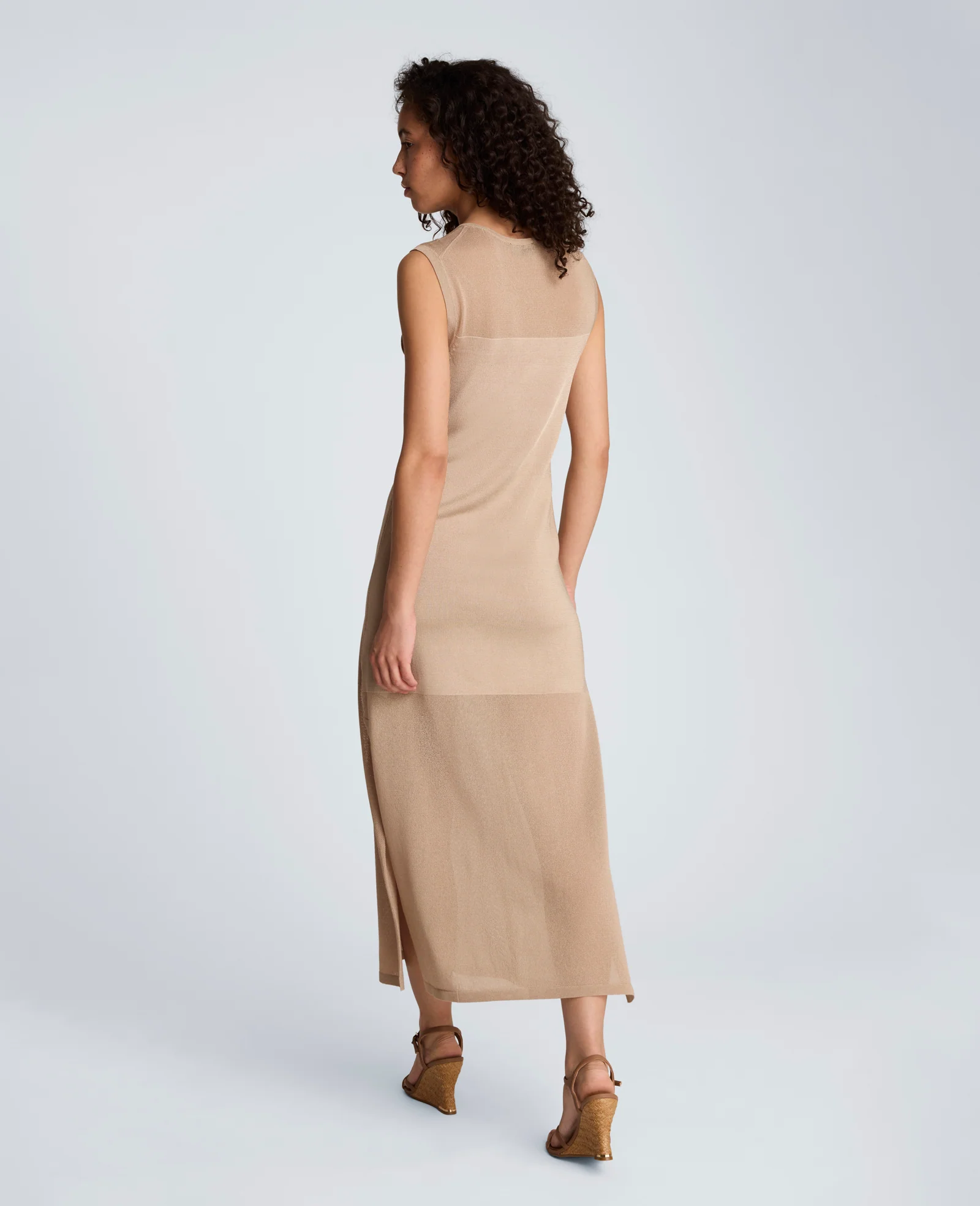 Semi Sheer Dress with Side Slits - Image 2