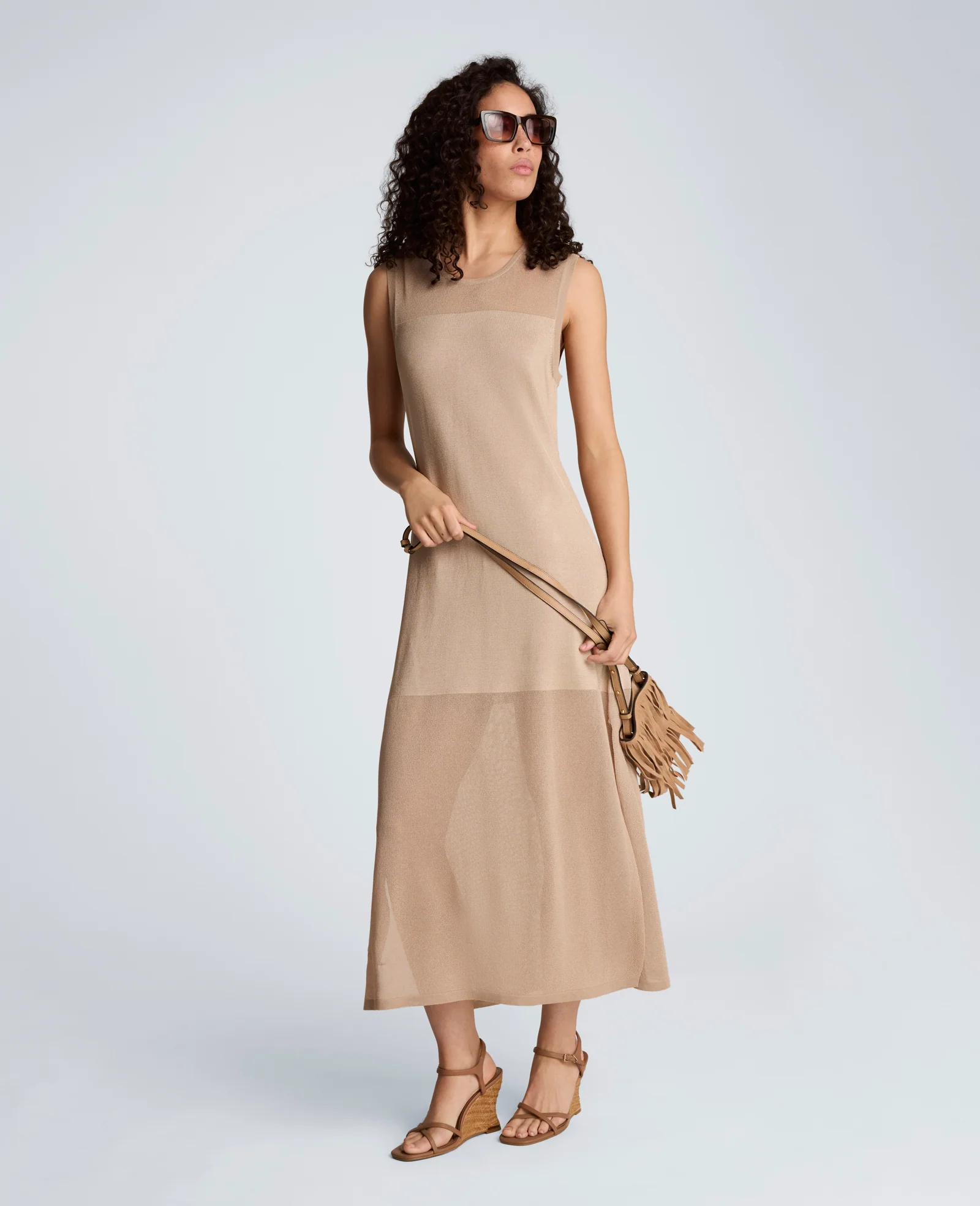 Semi Sheer Dress with Side Slits - Image 3