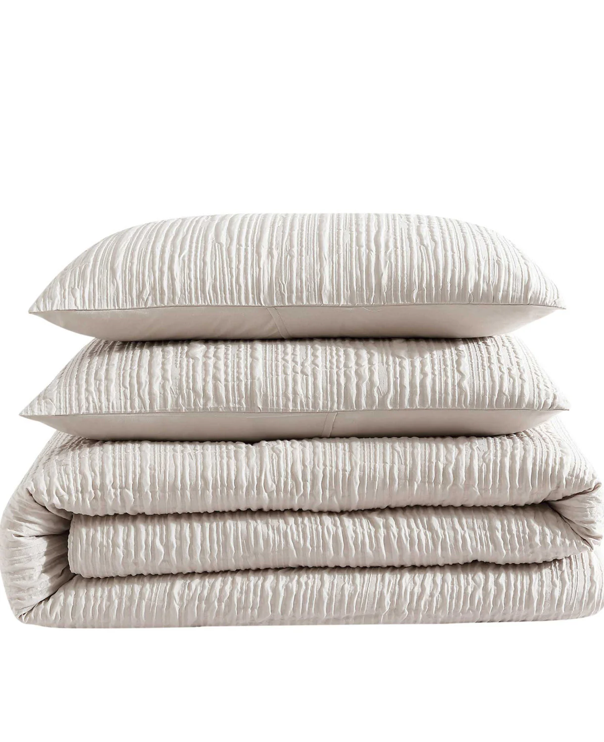Serenity Wavy Lines Beige Comforter Set - Image 9