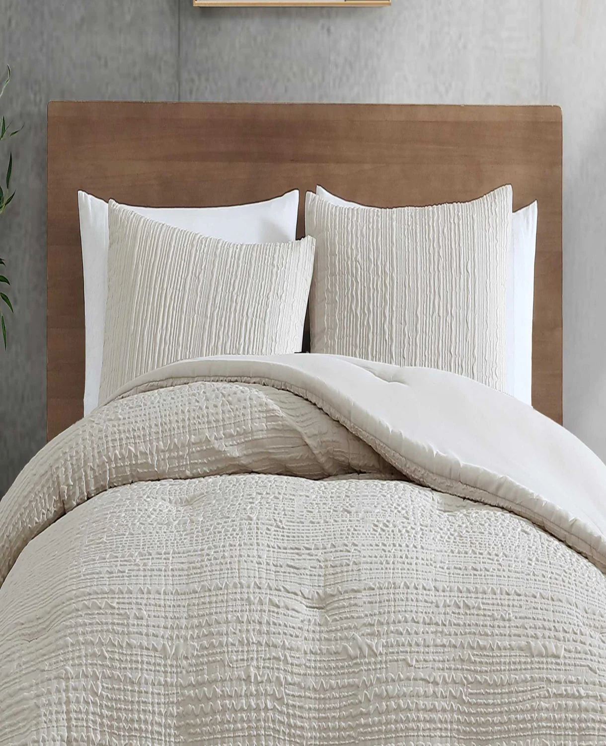 Serenity Wavy Lines Beige Duvet Cover Set - Image 4