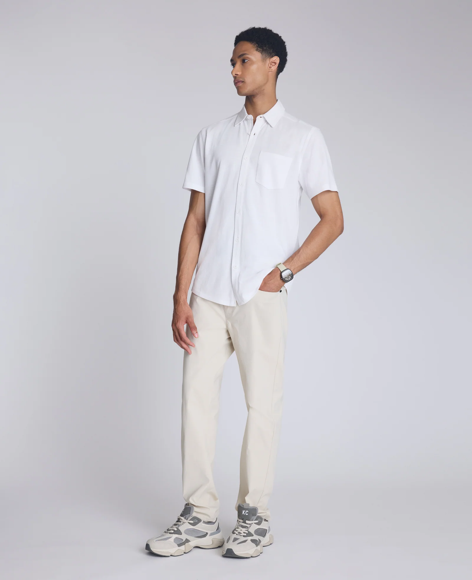Short Sleeve Sportshirt with Chest Pocket - Image 3