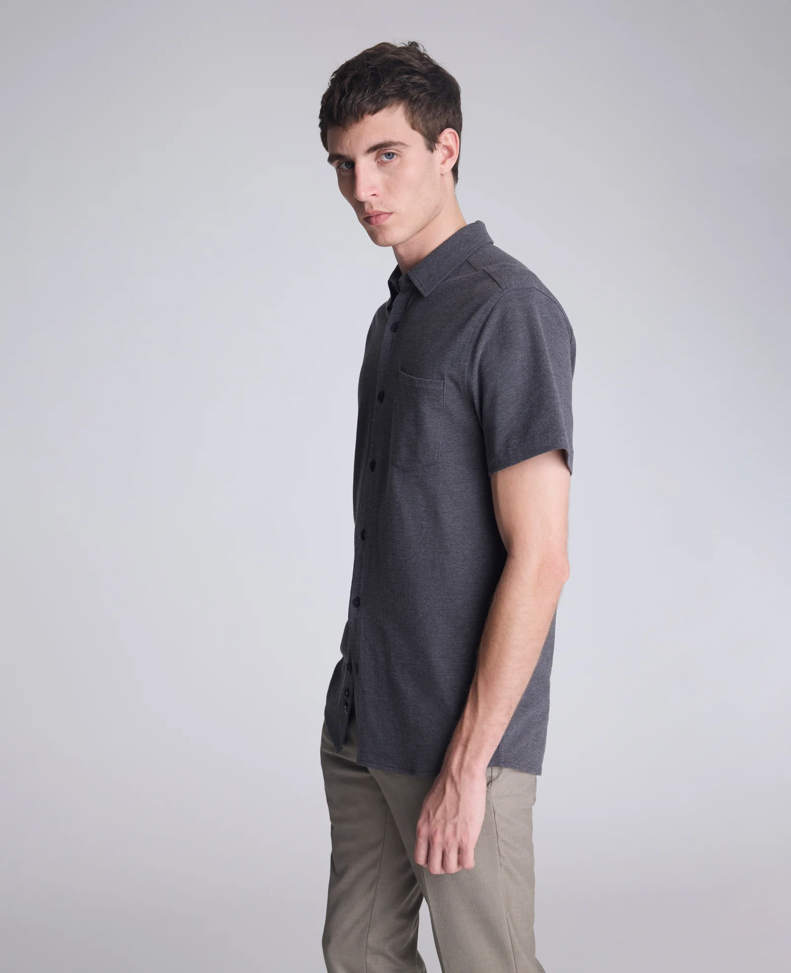 Short Sleeve Sportshirt with Chest Pocket - Image 3