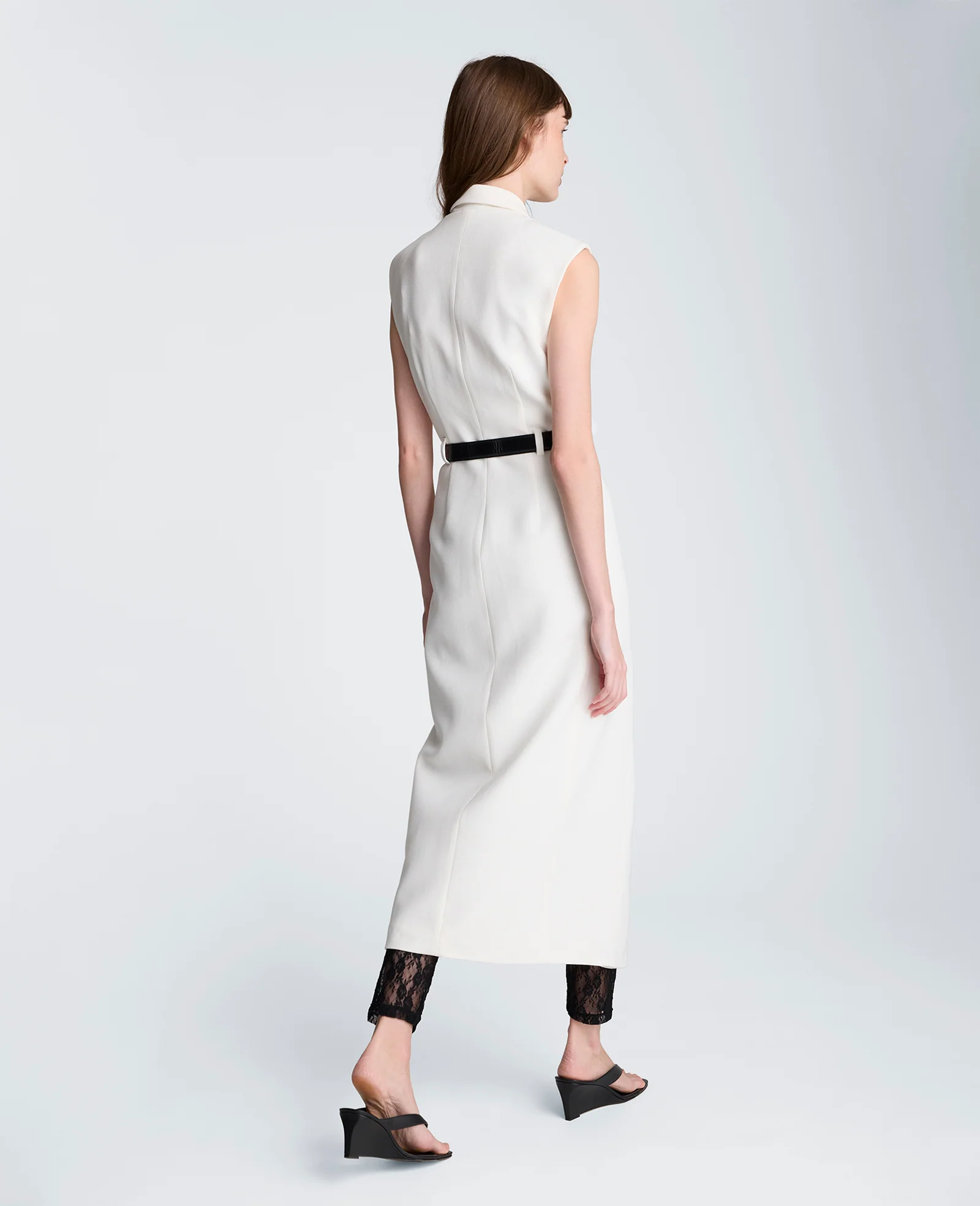 Sleeveless Modern Midi Trench Dress - Image 5