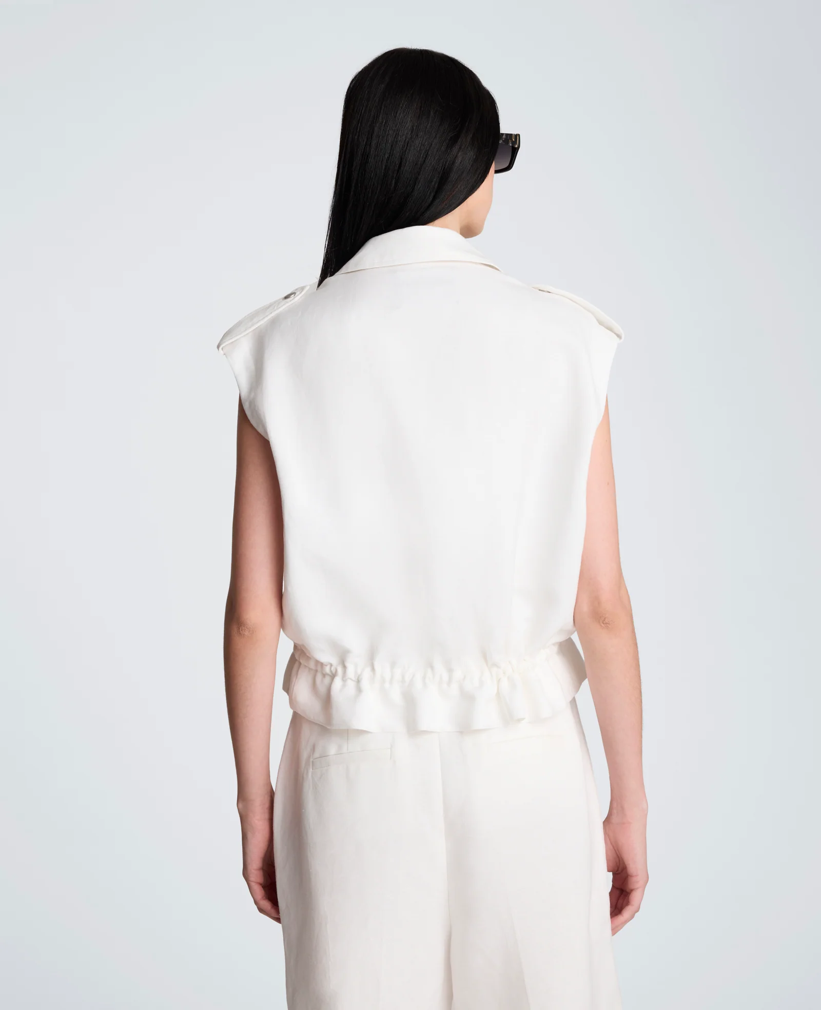 Snap Front Vest with Drawcord Waist - Image 3