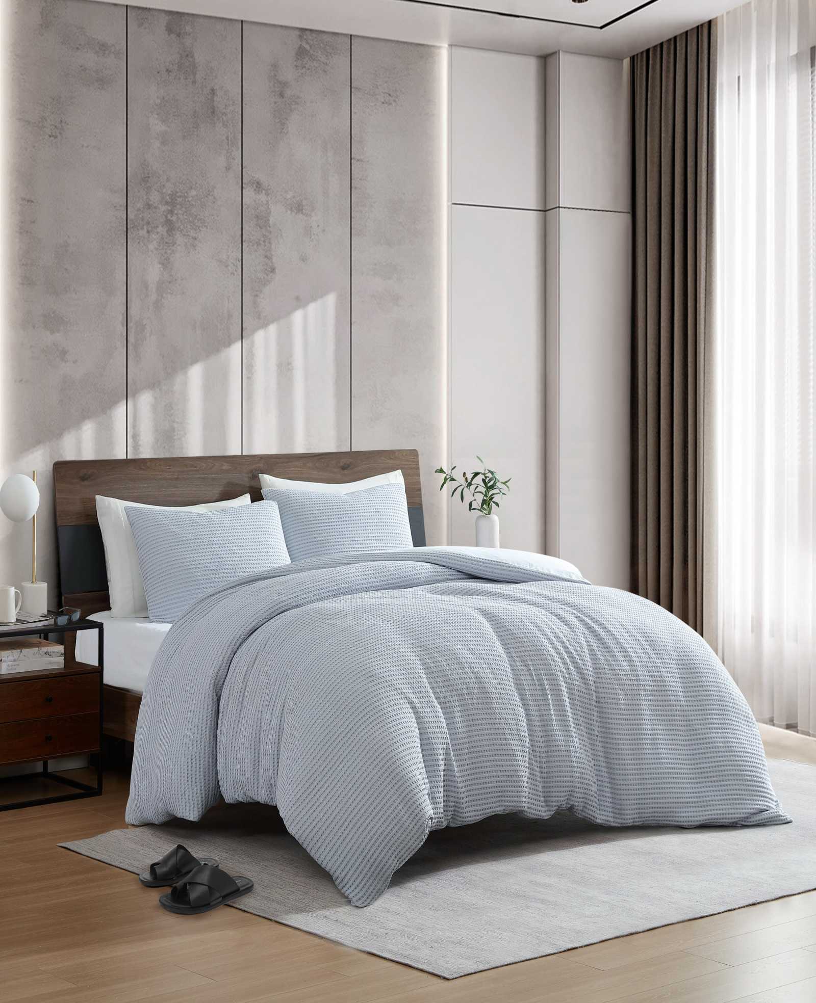 Solid Waffle Comforter Set - Image 2