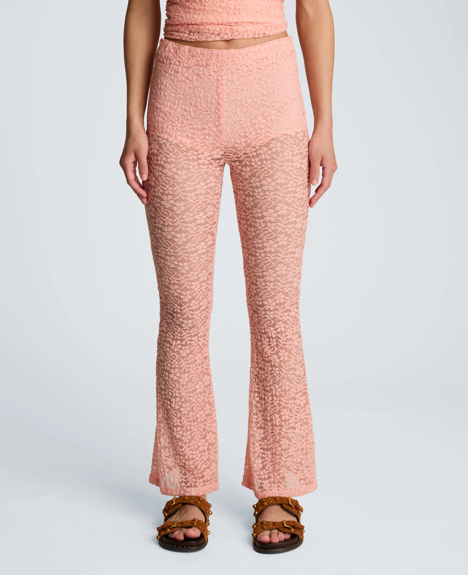 Stretch Lace Pull On Flare Pant with Inner Short