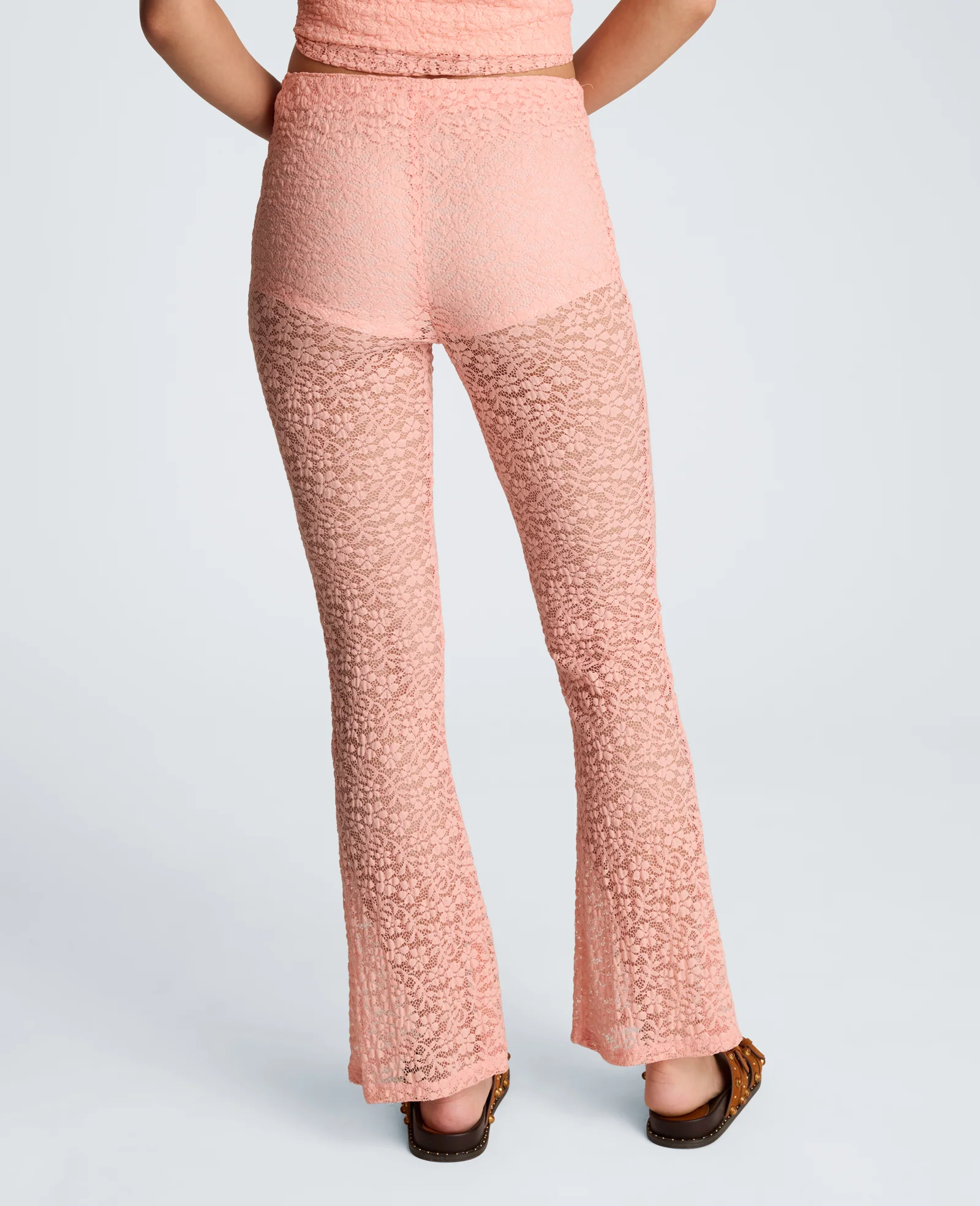 Stretch Lace Pull On Flare Pant with Inner Short - Image 2