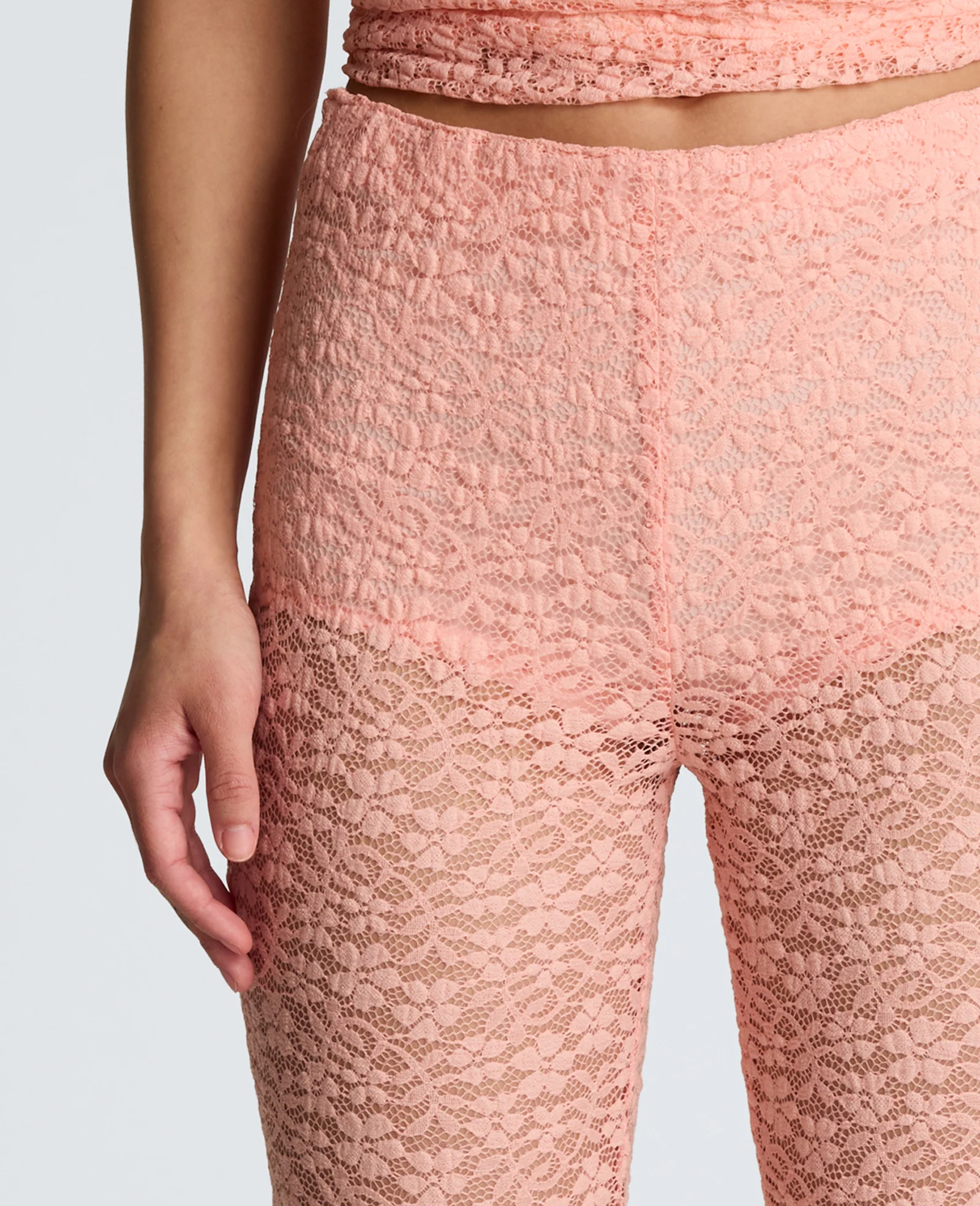 Stretch Lace Pull On Flare Pant with Inner Short - Image 3