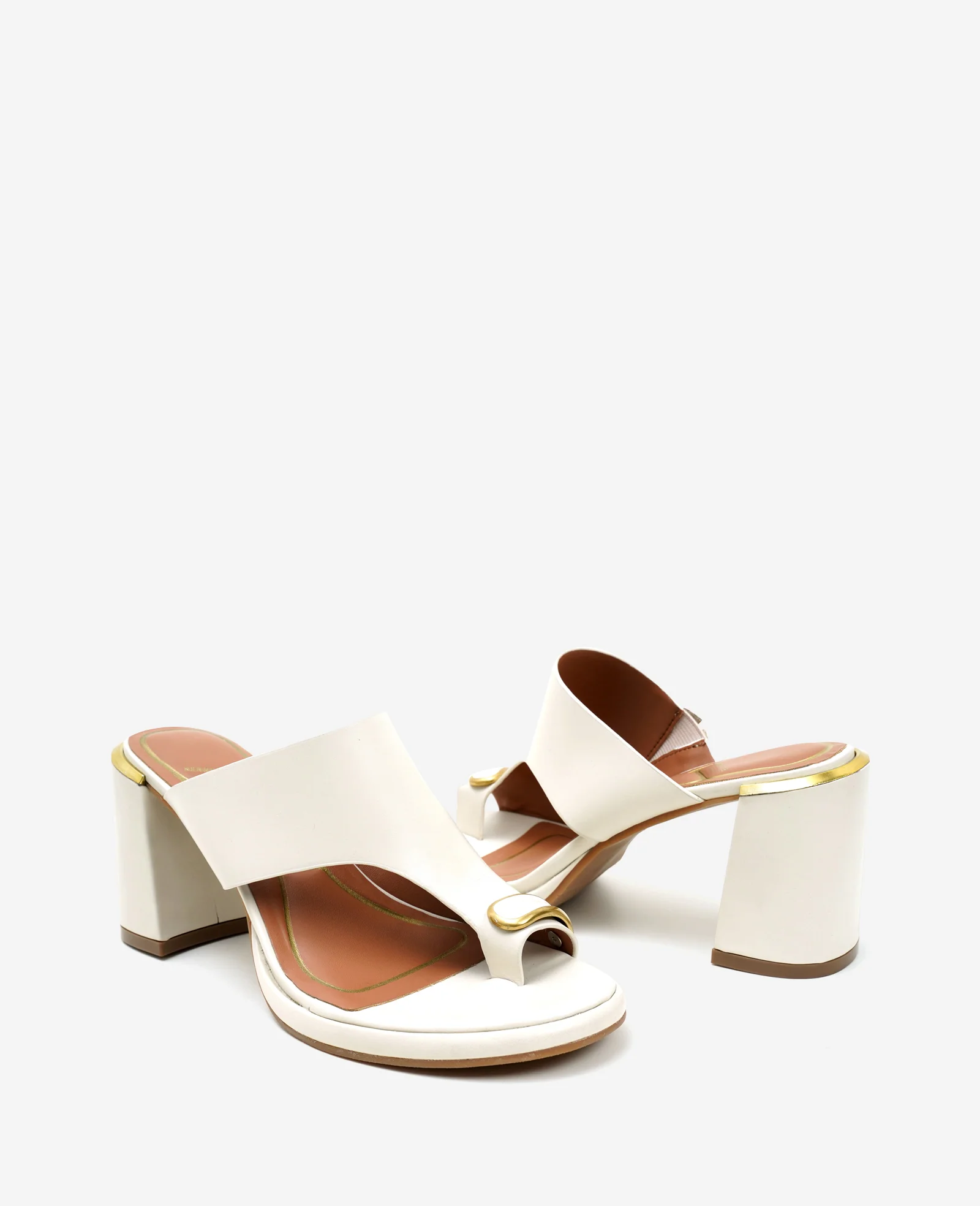 Syndika Leather Stone Toe Ring Heeled Sandal - Image 2
