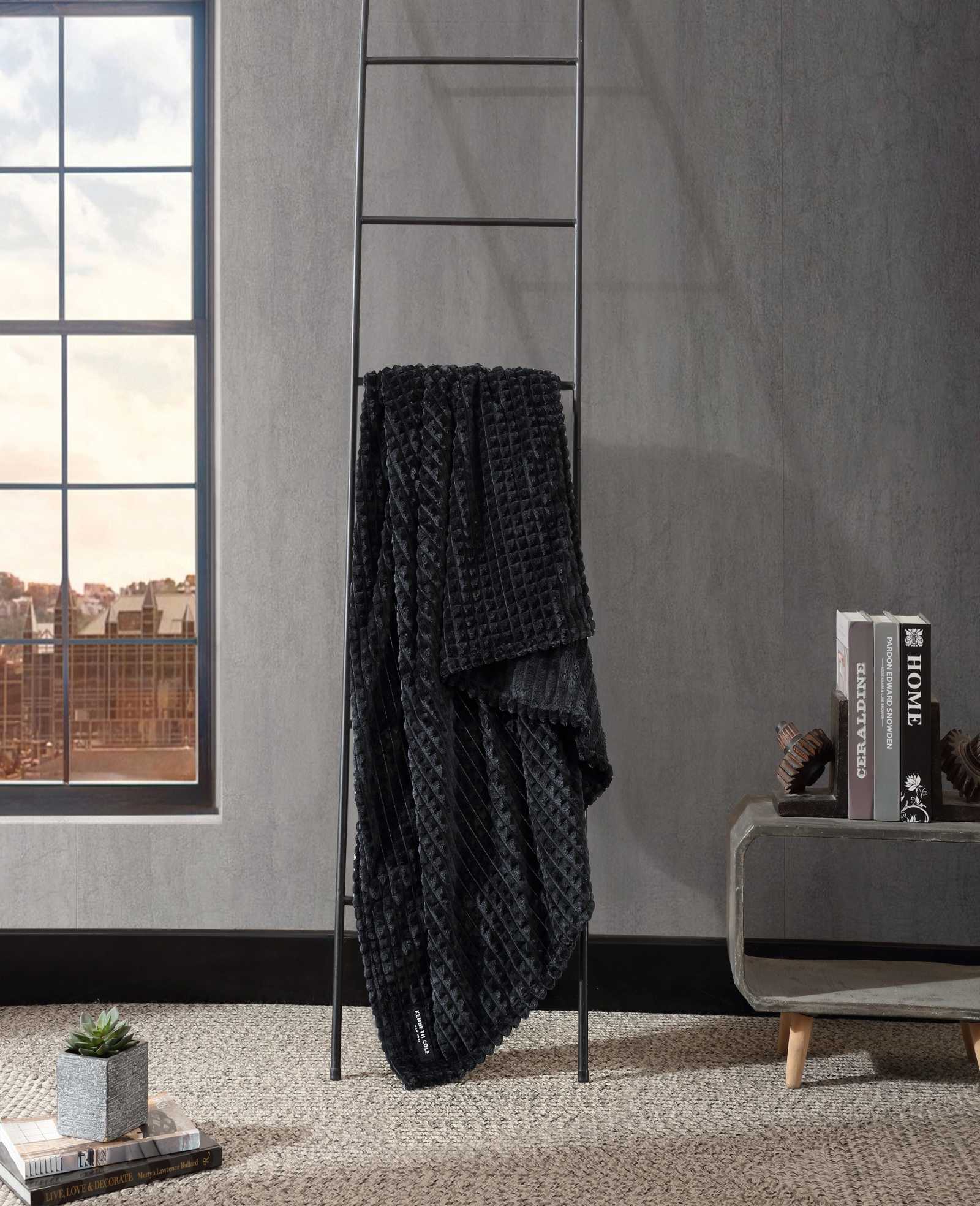 Textured Solid Throw Blanket - Image 3