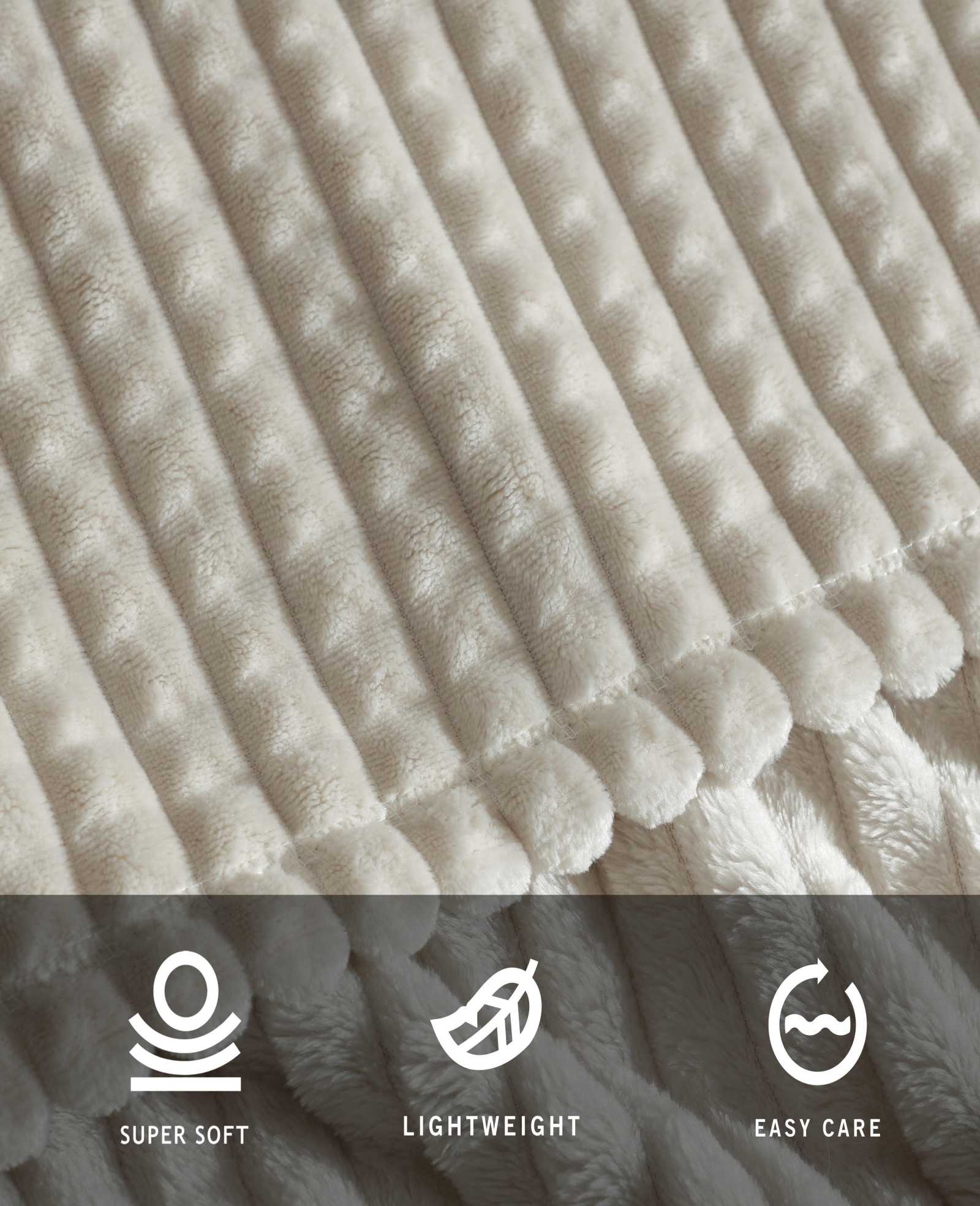 Textured Solid Throw Blanket - Image 2