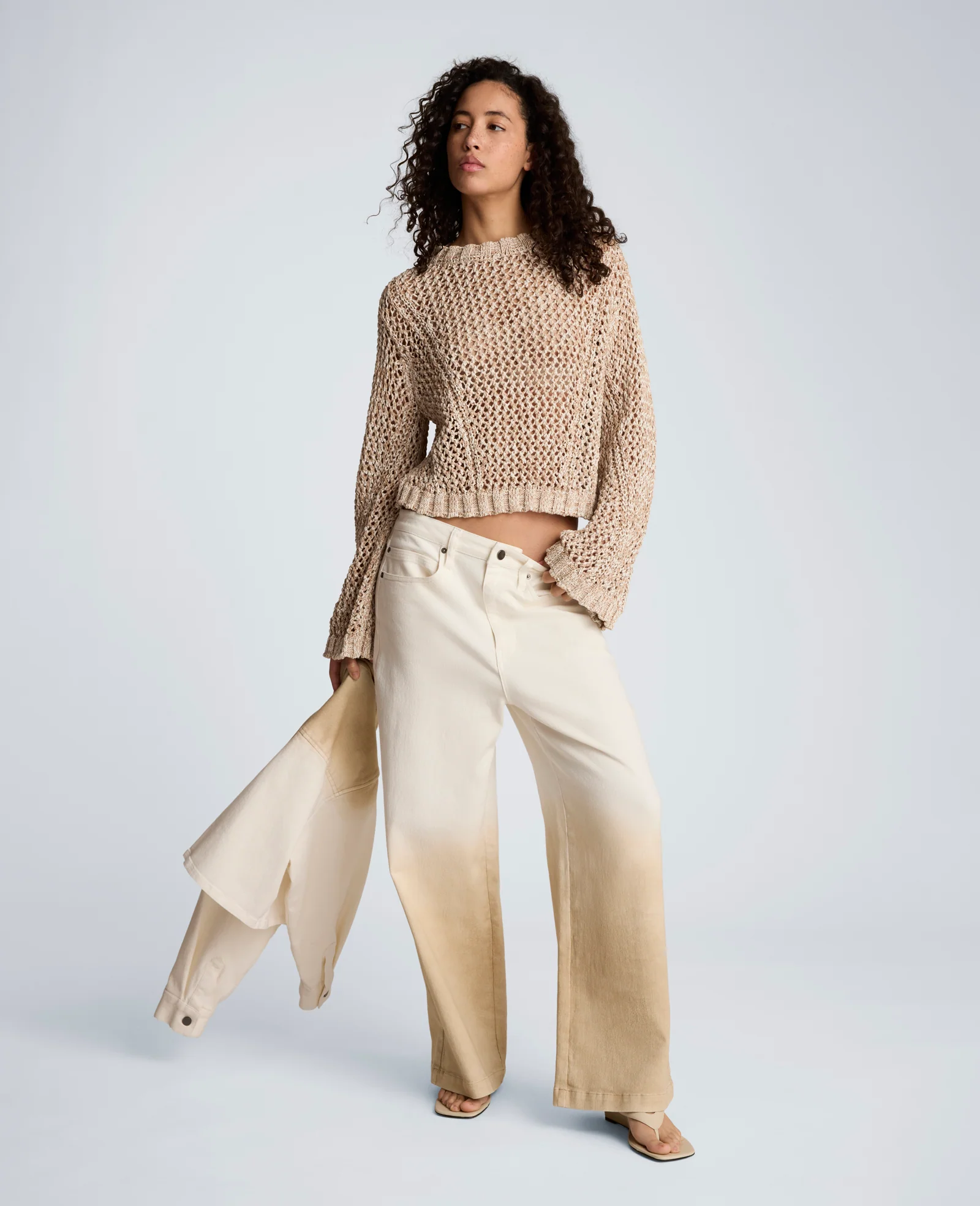Two Tone Open Stitch Pullover - Image 7