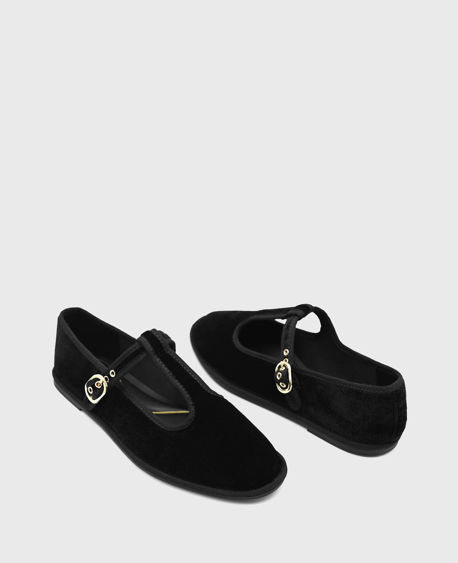 Verona Velvet T-Strap Mary Jane Flat - Image 2