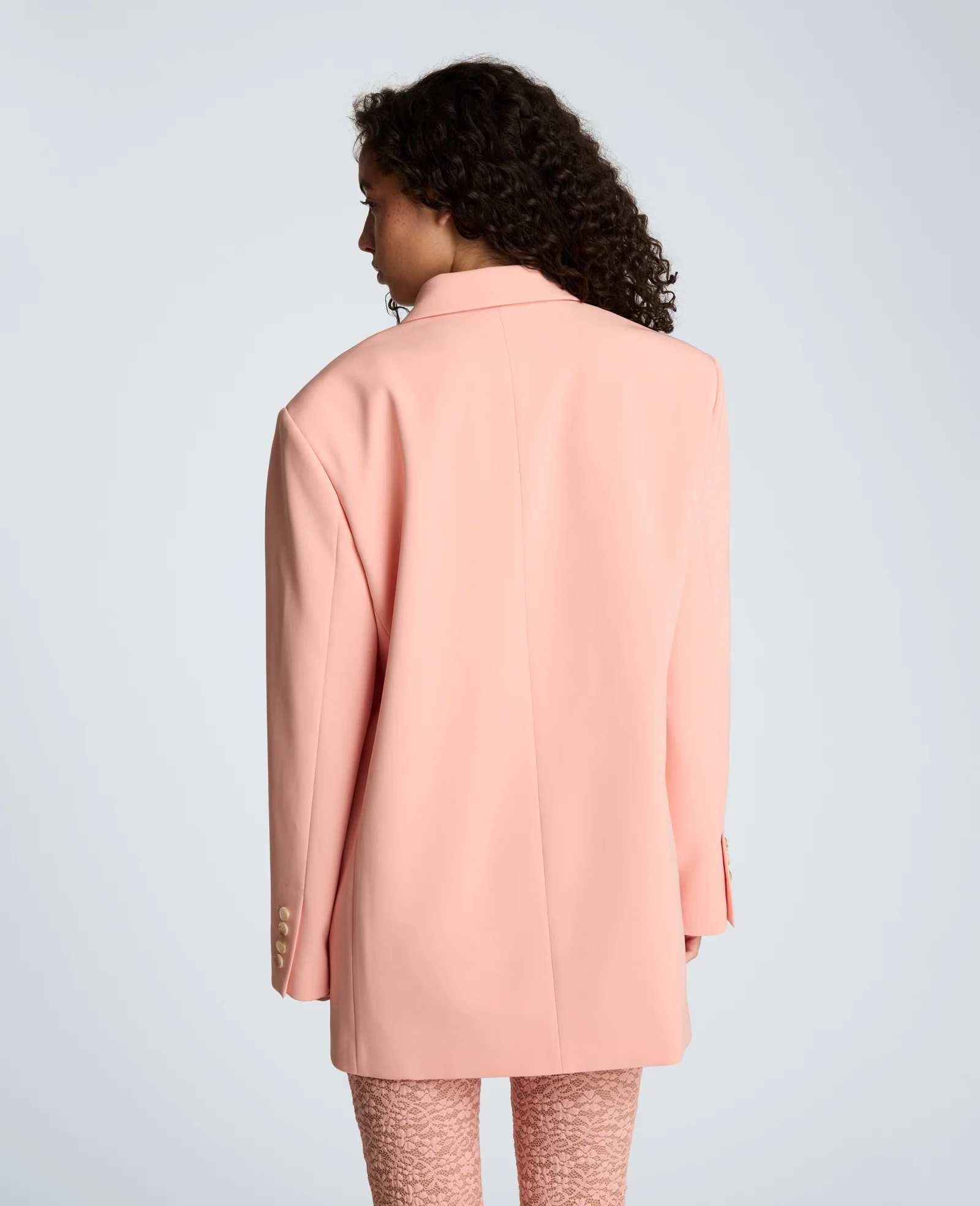 Vision Twill Three Button Boyfriend Jacket with Flap Pockets - Image 3